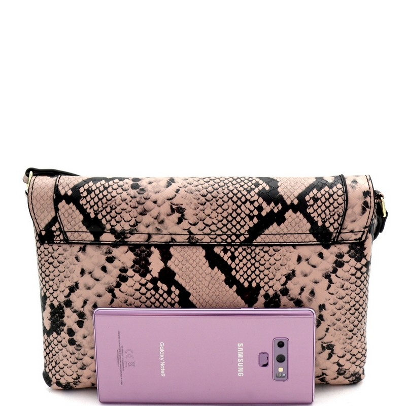 ENVELOPE SNAKE PRINT CROSS BODY SHOULDER BAG MH-CL0160 Croc