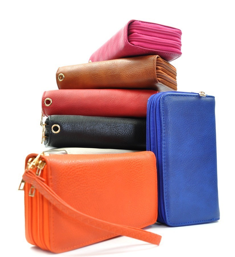 Double Zipper Quilted Wallet Wristlet > Wallets > Mezon Handbags