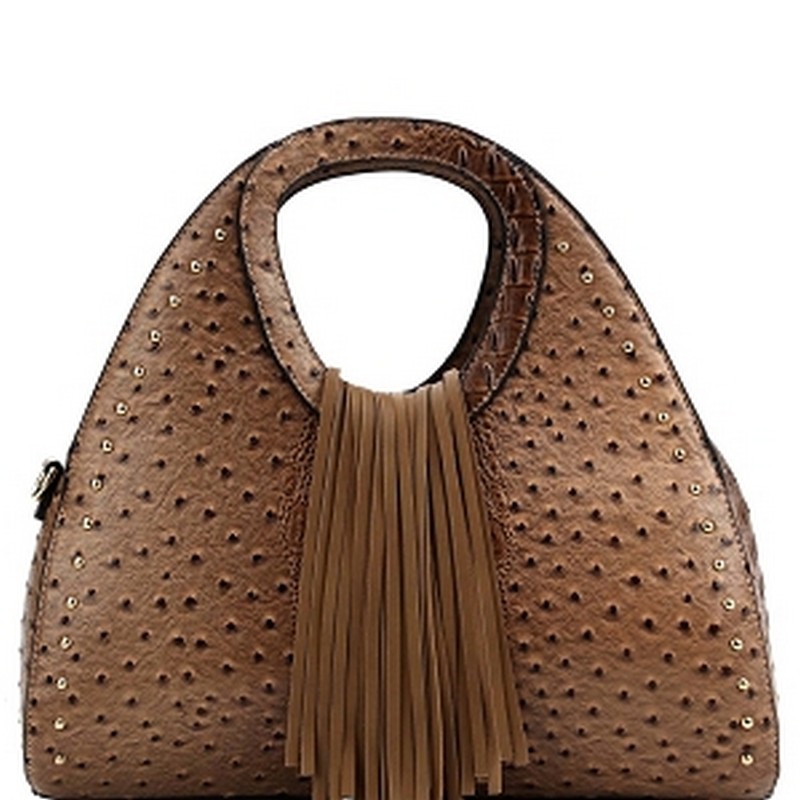 brown ostrich bag