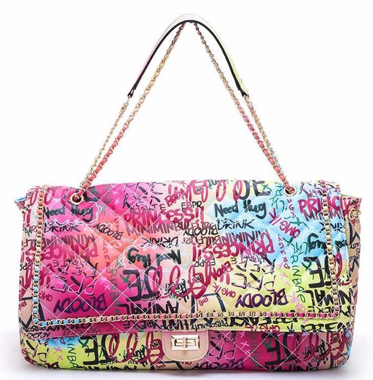 Fashionable Multi Graffiti 2-in-1 Bucket Shoulder Bag Hobo Set HF-GP2764 > Graffiti  Handbag > Mezon Handbags