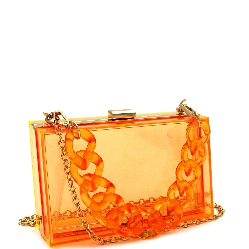 Clear Acrylic Chain Clutch