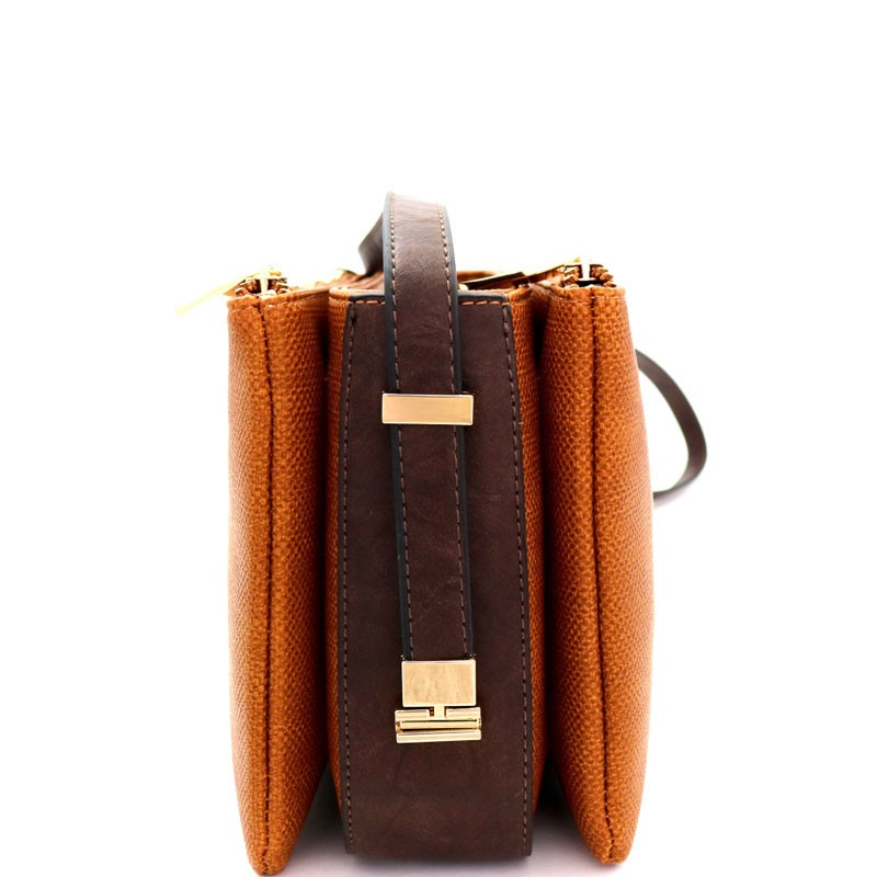 Extendable Strap 3-Compartment Cross Body Shoulder Bag MH-LHU198 &gt; Boutique Handbags &gt; Mezon ...