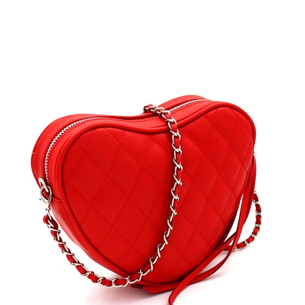 Heart-Shape Quilted Chain Cross Body Shoulder Bag MH-PPC7173 &gt; Shoulder Bags, Backpack &gt; Mezon ...