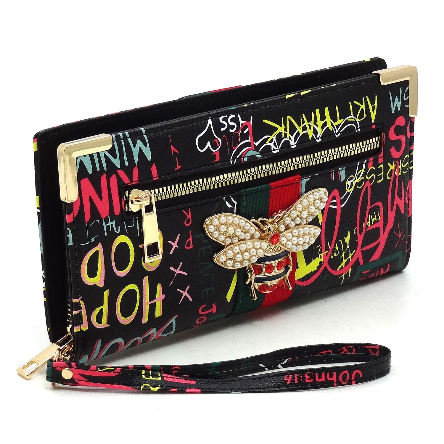 Queen Bee Stripe Graffiti Mini Crossbody Bag wholesaler > Wallets > Mezon  Handbags