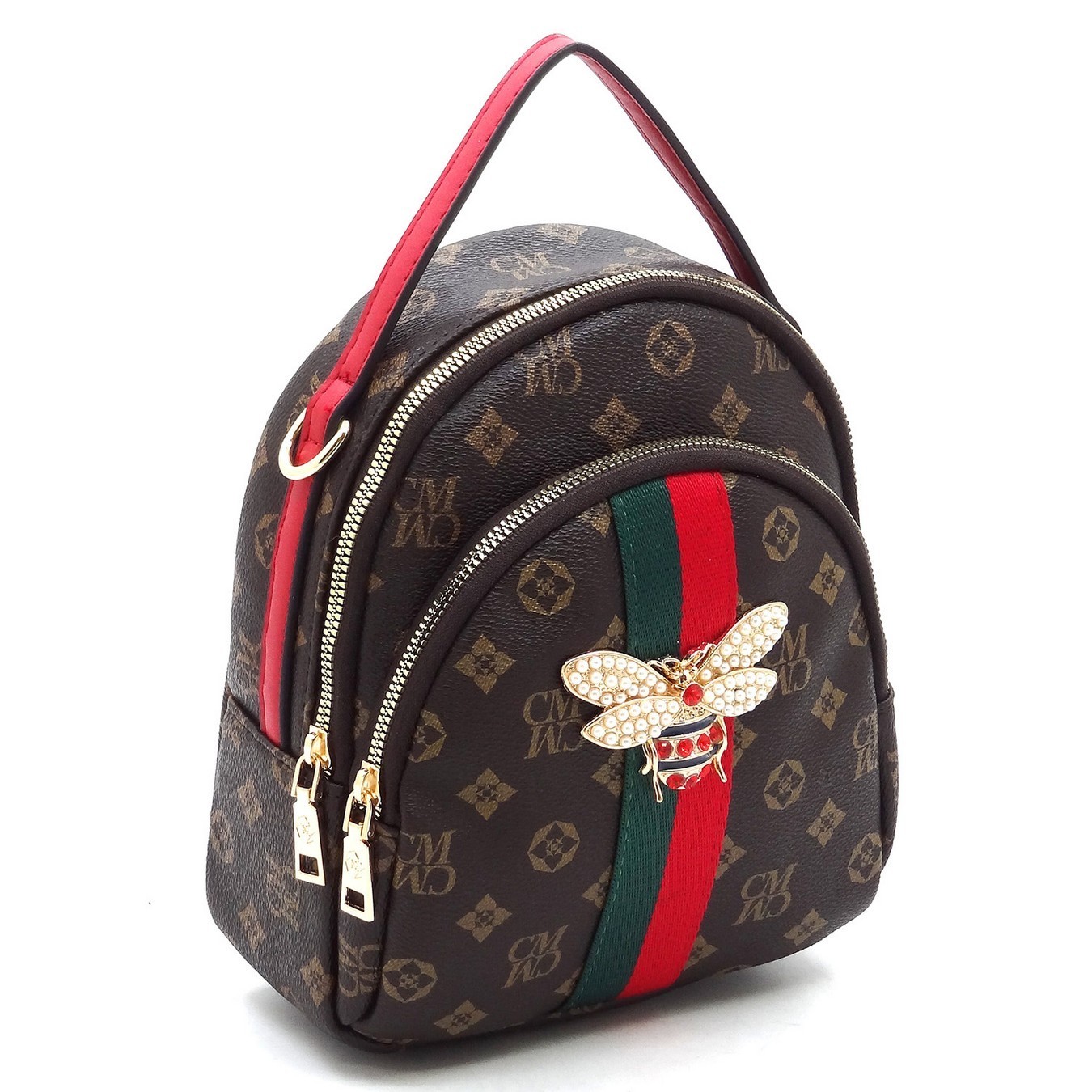 Gucci Bee mini backpack purse Gucci Bestiary Backpack With Bees GG Supreme Black in Canvas  main image 4