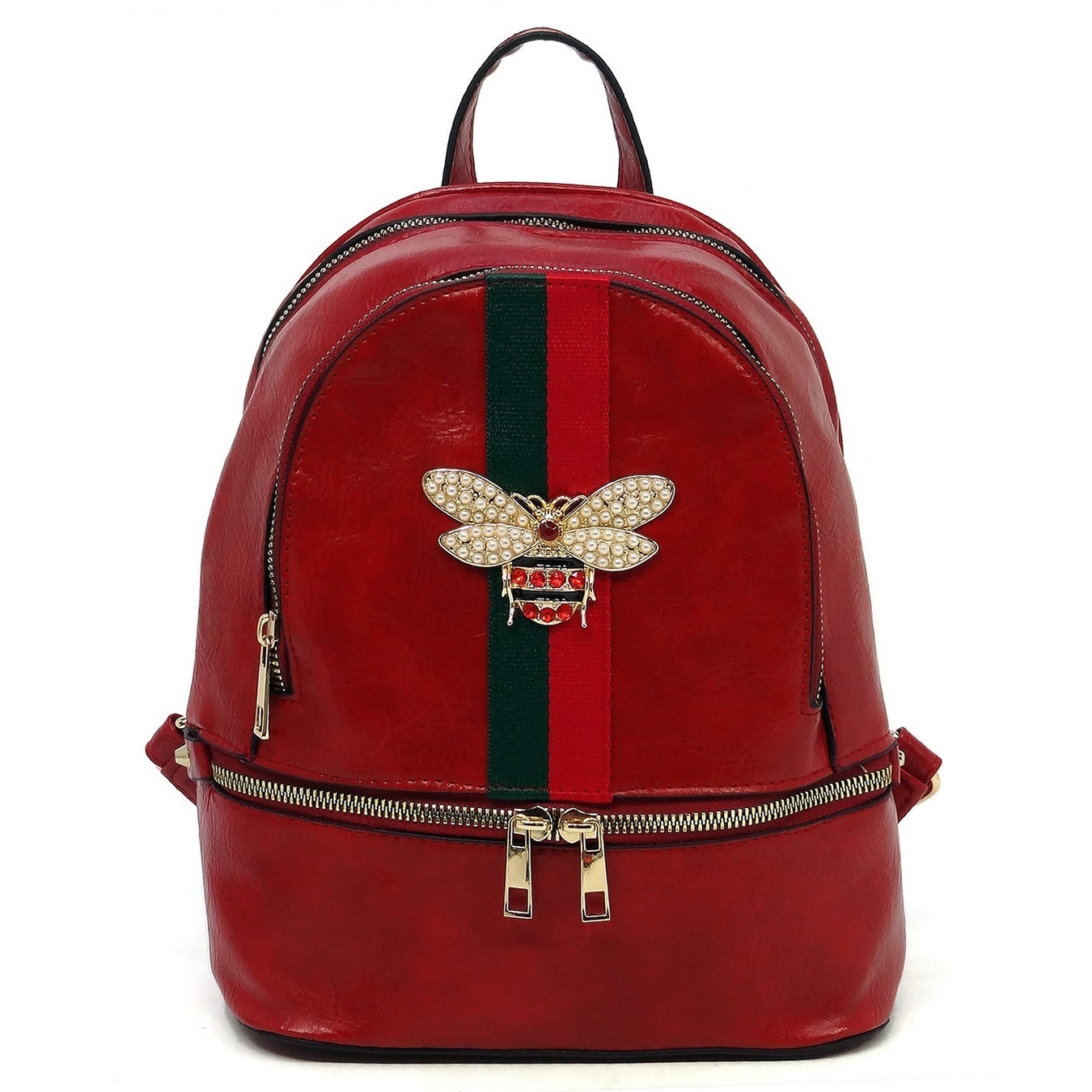 Queen Bee Stripe Backpack and Wallet Set Decorative Bee Backpack Set – handbagexpress main image 4