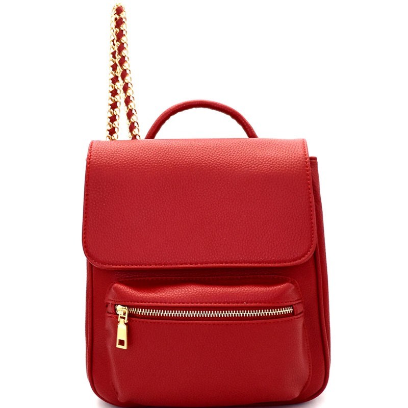 black backpack with chain