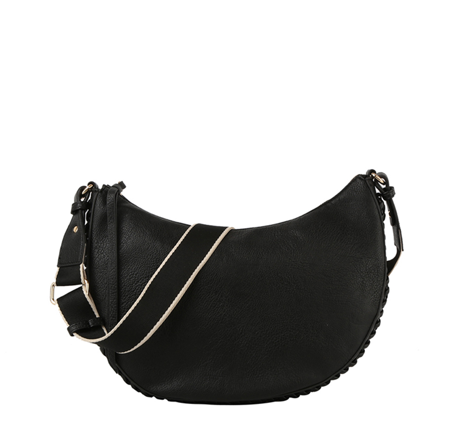 Braided Detail Half Moon Hobo Crossbody Bag > Messenger Bags