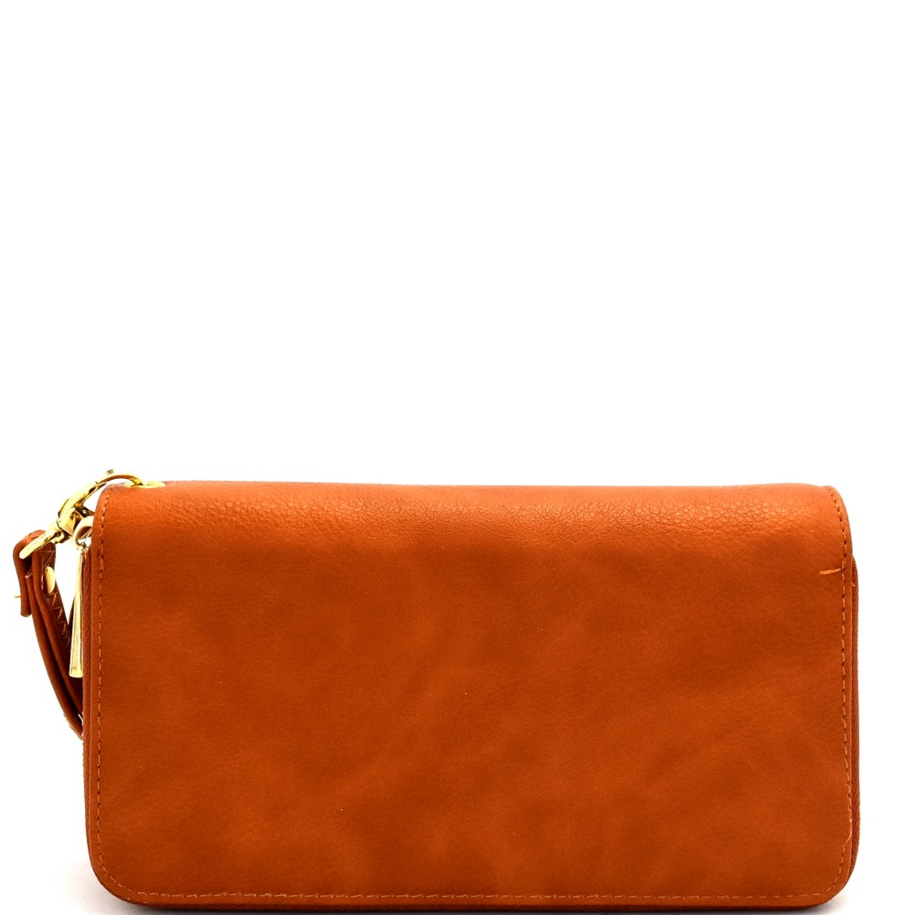 LP0012-LP Double Zip-Around Wristlet Wallet &gt; Fashion Handbags &gt; Mezon Handbags