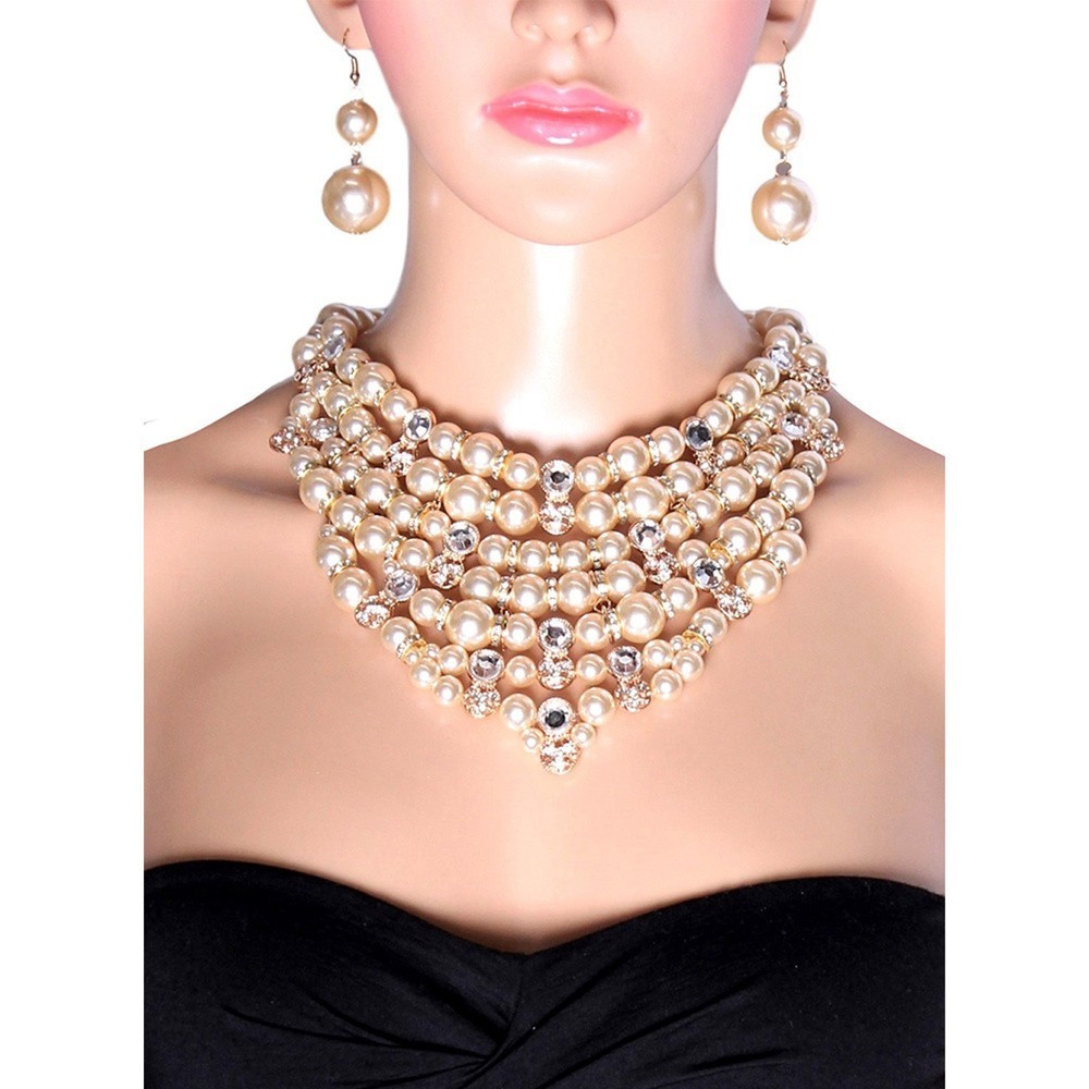 MULTI LAYER BEADS NECKLACE SET SL-N3936 > Fashion Necklaces > Mezon ...