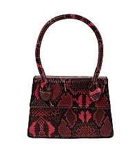 Trendy Round Top Handle Snake Print Handbag