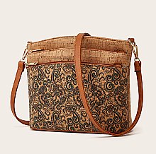 Large Size Dual Compartment Aztec Print Cross-Body
