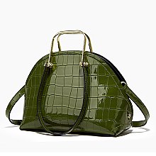 PATENT CROCODILE HIGH-QUALITY DOME SATCHEL