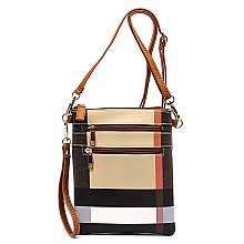 Zip Plaid Check Crossbody Bag Wristlet