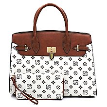 PADLOCK ACCENT MONOGRAM 2 IN 1 SATCHEL