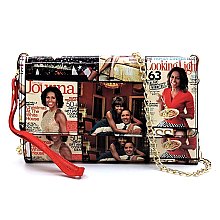 Collage Magazine Cover Clutch Wallet Cell Phone Purse