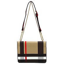 Stylish Tartan Plaid Check Flap Crossbody Bag