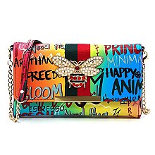 Queen Bee Stripe Graffiti Crossbody - Wallet