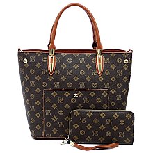 Elegant Monogram Top Handle 2-in-1 Satchel