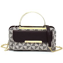 Triangle Checkered MONOGRAM TOP HANDLE CROSSBODY Bag