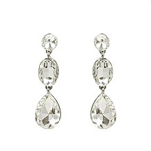 FASHIONABLE 3 STONE DANGLY RHINESTONE EARRING SL23918