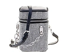 SPARKLING CHAIN LINK RHINESTONE CROSSBODY BAG
