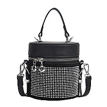 RHINESTONE BUCKET SATCHEL - CROSS-BODY