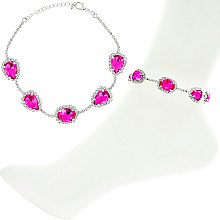 CRYSTAL AND GEMS CHAIN ANKLET