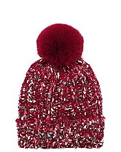 MULTI COLOR WOVEN POM BEANIE