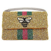 Handmade Trendy Bee Striped Clutch