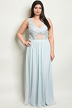 Plus Size Laced Detail Long Gown - Pack of 6 Pieces