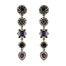 Trendy Dangly 5 Tier Rhinestone Earring SLE1471