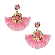 Fashionable Bead Earring with Sil Tassels SLE1747