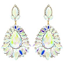 GLAM LARGE CRYSTAL TEAR EVENING EARRINGS