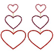 ARTSY RHINESTONE HEART DROP EARRING