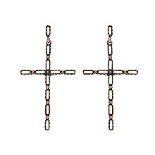 STYLISH WESTERN TURQUOISE CROSS DROP EARRINGS