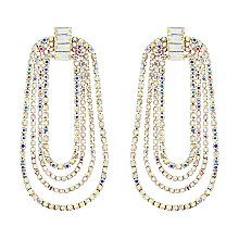 FASHION LAYERED RHINESTONE DROP EARRINGS