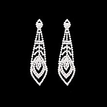 Stylish Dangly Leaf Rhinestone Earrings SLEM1792