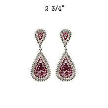 FASHIONABLE DANGLY OVAL RHINESTONE EARRING SLEMQ176