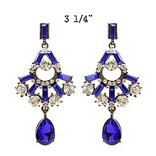 Fashionable Dangling Rhinestone Earring w/ Teardrop SLEY1427