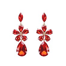FASHIONABLE DAISY RHINESTONE EARRING W/ GEMS SLEY7975