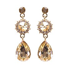 FASHIONABLE RHINESTONE TEADROP POST EARRING SLEY9417