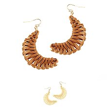Structured Straw Moon Shape Earring MH-FE3655