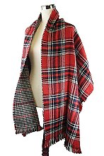 Pack of (6 Pieces) Assorted Stylish Reversible Plaid Pattern Shawls/Scarves FM-CG1080
