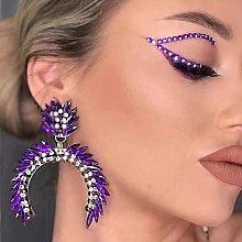 TRENDY CRYSTAL LEAF CLUSTER ARCH EARRINGS