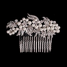 FASHIONABLE BRIDAL PEARL & RHINESTONE HAIR COMB SLHCY8785