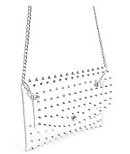TRANSPARENT MULTI STONED CROSS BODY CLUTCH
