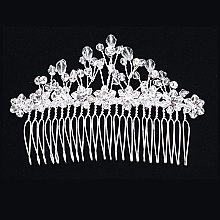 Elegant Beaded Flowers with Bead Spray Wedding Hair Comb SLHWY3096