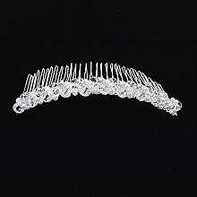 Stylish Wire Wrapped Beads and Pearl Flowers Hair Comb SLHWY3125