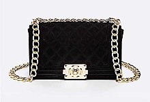 Engaging Velvet Quilted Iconic Shoulder Bag